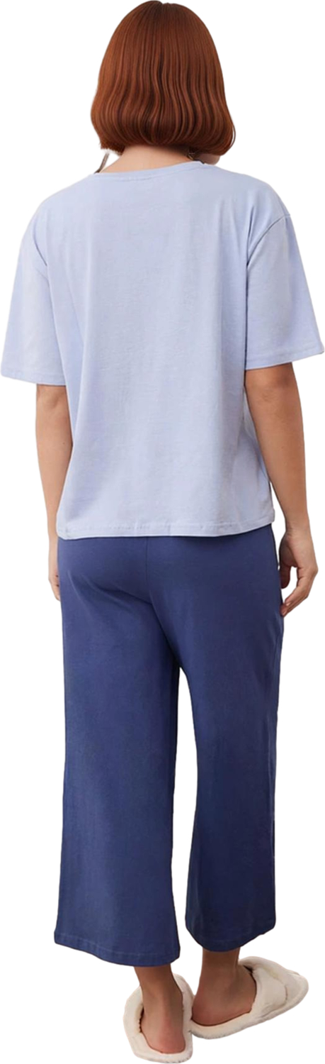 Kadın Relaxed Fit Örme Kapri Pijama Takımı Fonksiyonel Dayanıklı Kaliteli Konforlu Estetik