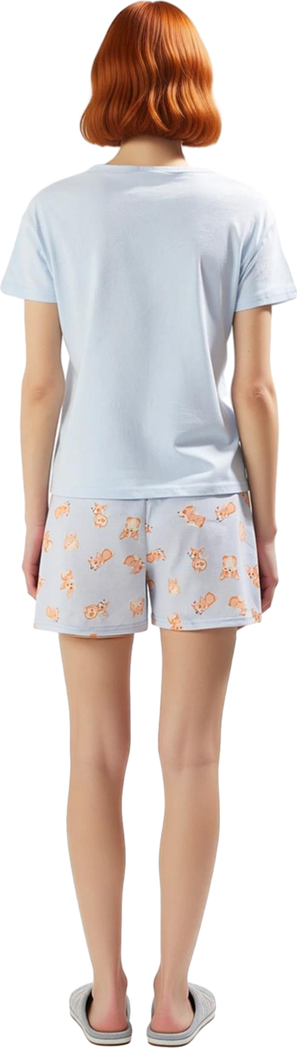 Kadın Hayvan Desenli Pijama Takımı Bisiklet Yaka Şortlu Fonksiyonel Dayanıklı Kaliteli Şık