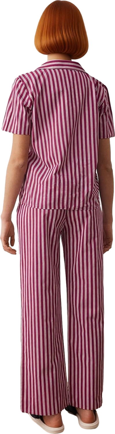 Kadın Gömlek Yaka Çizgili Pijama Takımı Ev Giyim Fonksiyonel Dayanıklı Kaliteli Konforlu Şık
