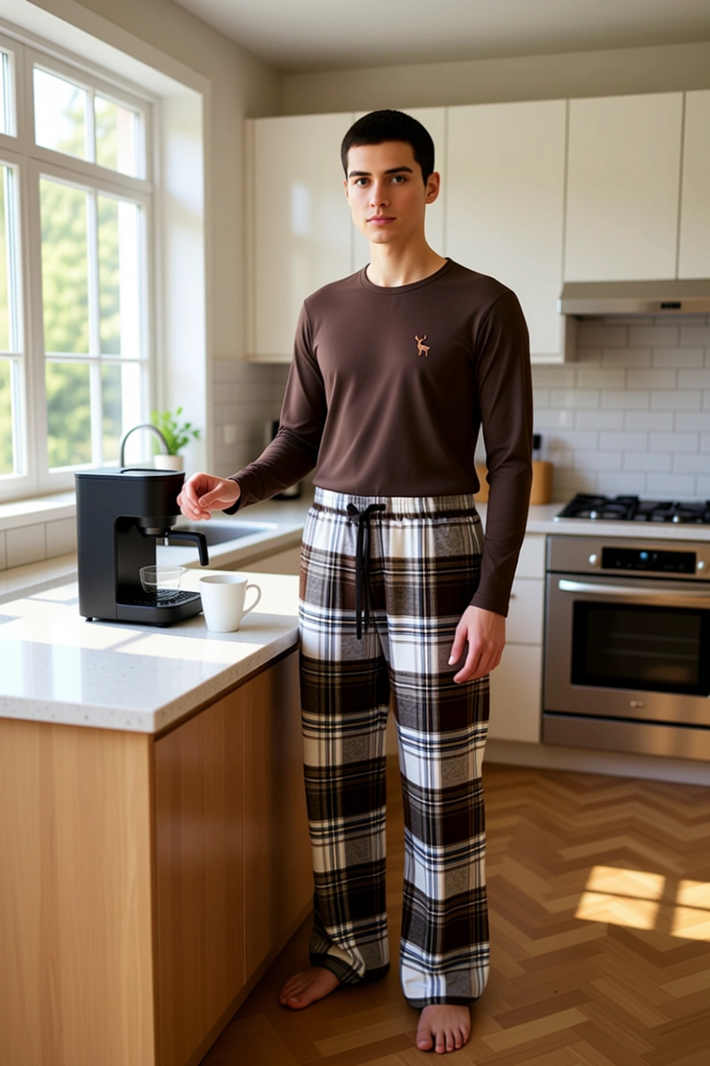 Erkek Kışlık Kareli Pijama Takımı Uzun Kollu Fonksiyonel Dayanıklı Kaliteli Konforlu Rahat