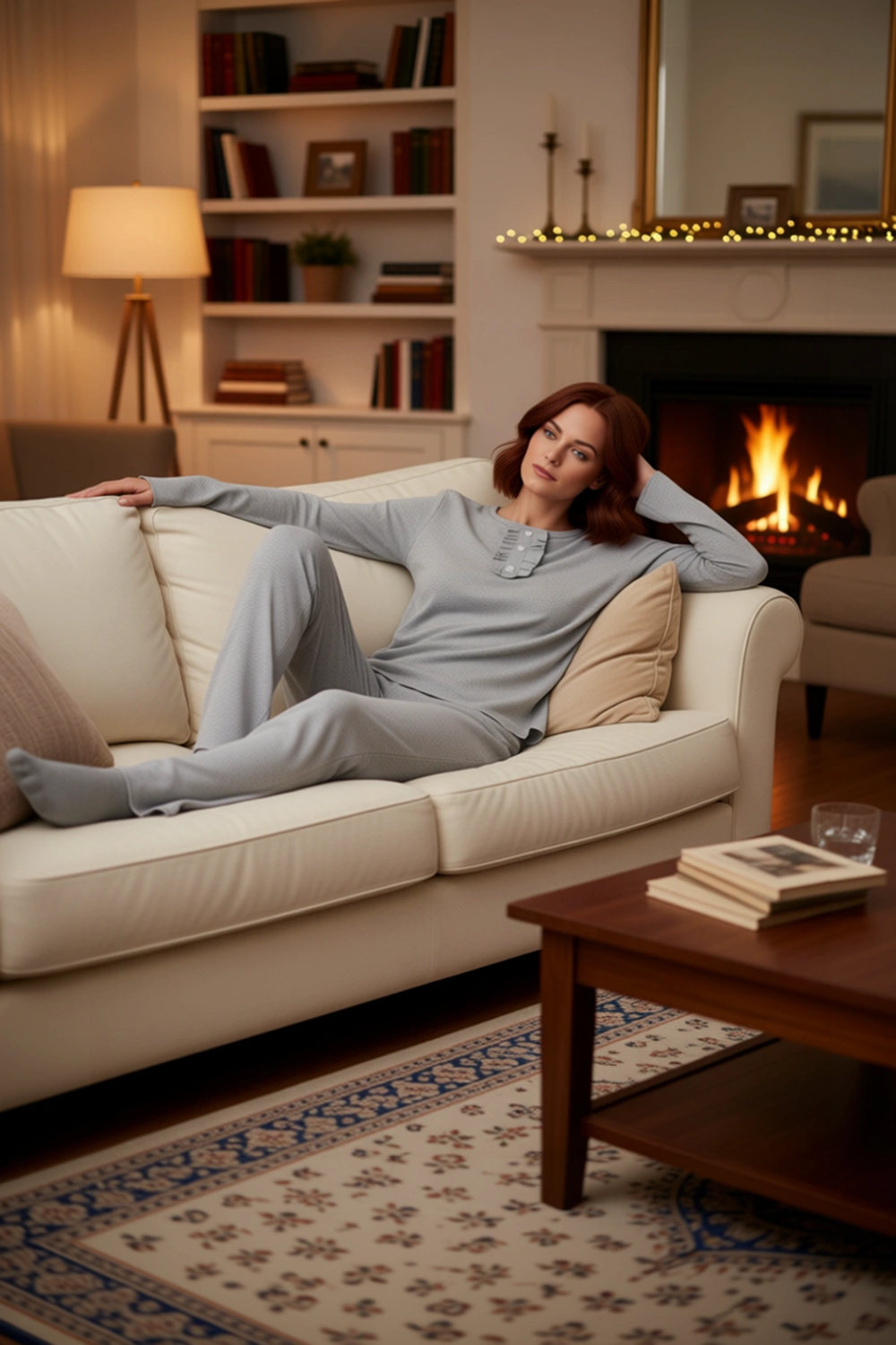 Kadın Melanj Fitilli Örme Pijama Takımı Yarım Patlı Detaylı Fonksiyonel Dayanıklı Kaliteli