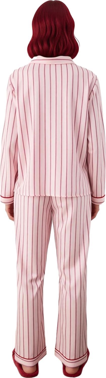Kadın Belmando Dokuma Çizgili Pijama Takımı Fonksiyonel Dayanıklı Kaliteli Konforlu Modern