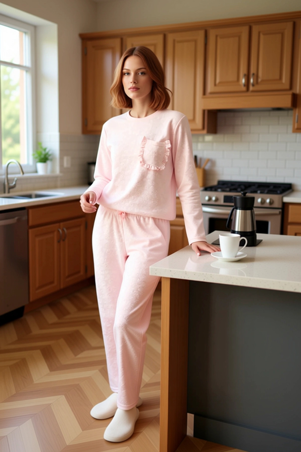 Kadın Kalp Desenli Pijama Takımı Fonksiyonel Dayanıklı Kaliteli Konforlu Estetik Premium Şık
