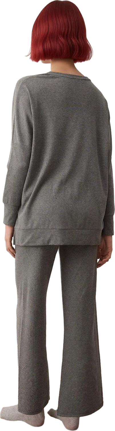 Kadın Kaşkorse Örme Uzun Kollu Pijama Takımı Fonksiyonel Dayanıklı Kaliteli Konforlu Rahat