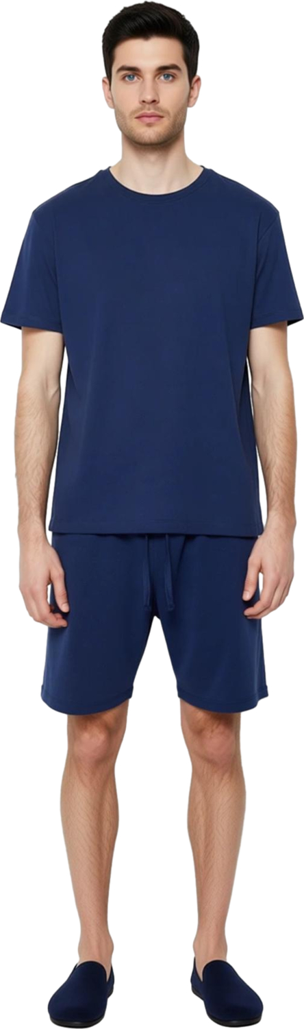 Erkek Casual Relaxed Fit Pijama Takımı Bisiklet Yaka Fonksiyonel Dayanıklı Kaliteli Modern