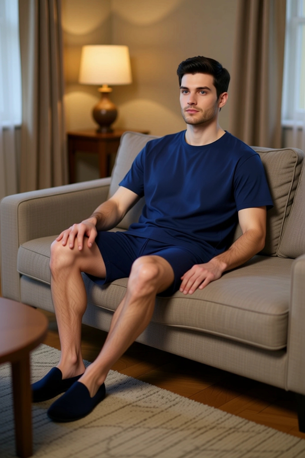 Erkek Casual Relaxed Fit Pijama Takımı Bisiklet Yaka Fonksiyonel Dayanıklı Kaliteli Modern