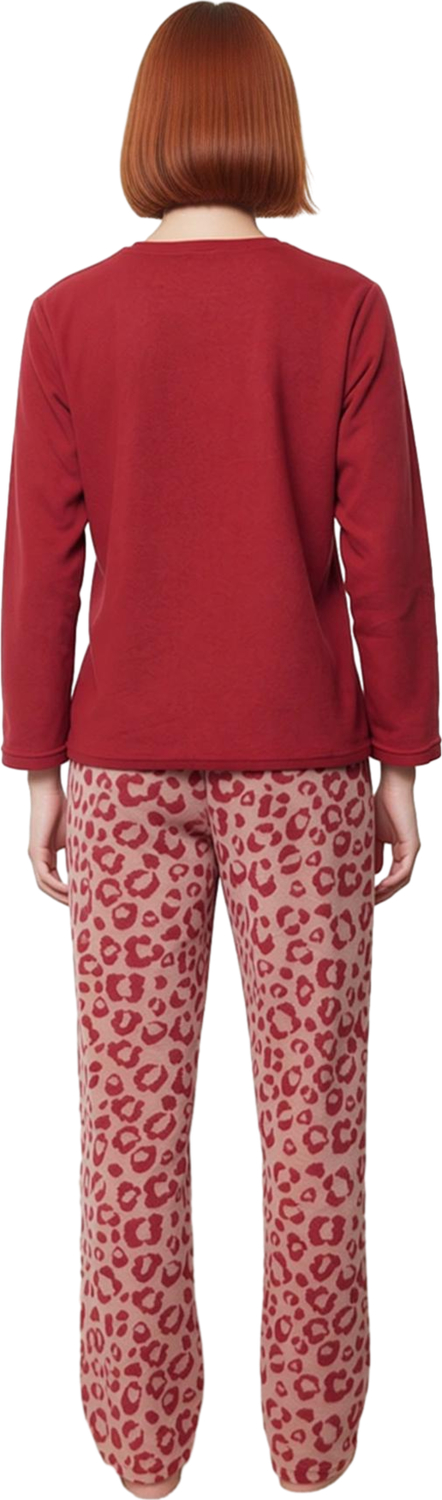 Kadın Leopar Desenli Polar Pijama Takımı Fonksiyonel Dayanıklı Kaliteli Konforlu Estetik Şık
