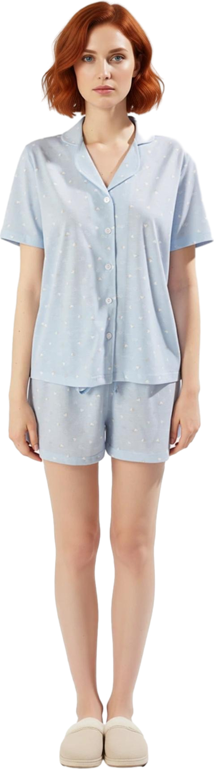 Kadın Kalpli Ev Giyim Pijama Takımı Fonksiyonel Dayanıklı Kaliteli Konforlu Estetik Modern