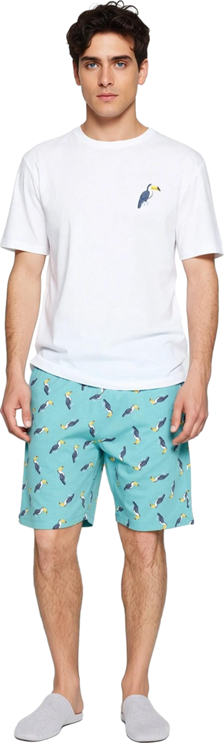 Erkek Baskılı Şortlu Pijama Takımı Cool & Comfort Fonksiyonel Dayanıklı Kaliteli Konforlu Şık