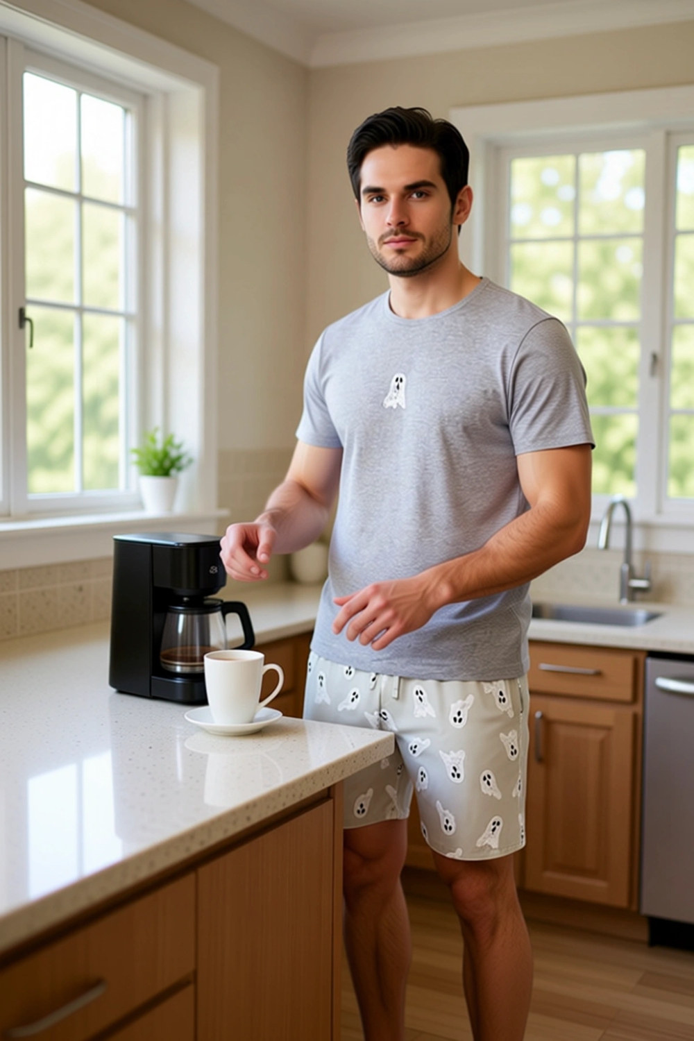 Erkek Hayalet Baskılı Pijama Takımı Fonksiyonel Dayanıklı Kaliteli Konforlu Estetik Modern