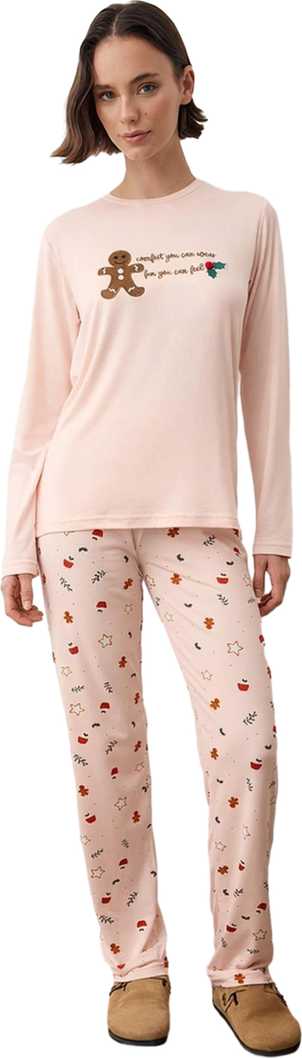 Kadın Kış Temalı Nakışlı Pijama Takımı Fonksiyonel Dayanıklı Kaliteli Konforlu Estetik Şık