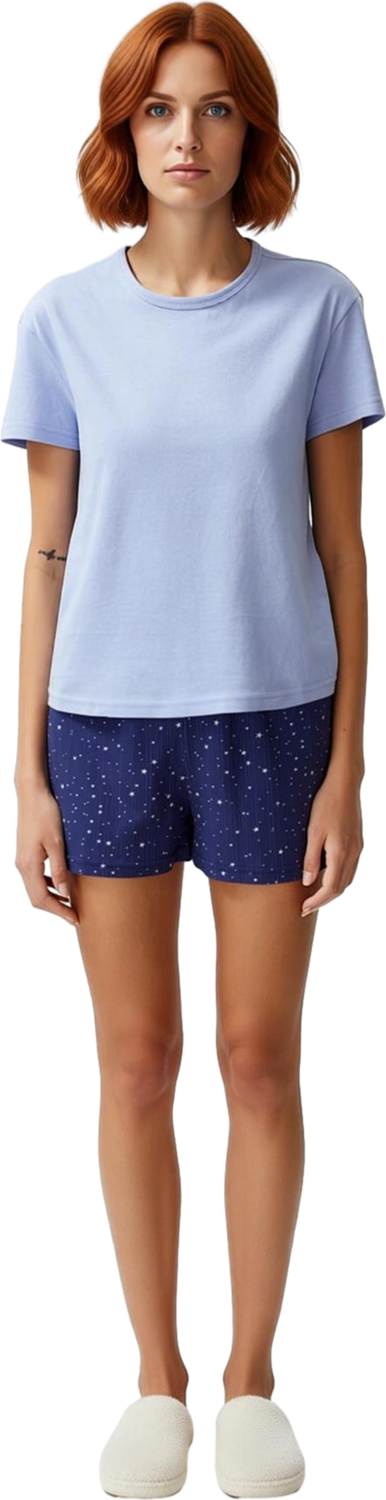 Kadın Yıldızlı Pijama Takımı Fonksiyonel Dayanıklı Kaliteli Konforlu Estetik Premium Rahat