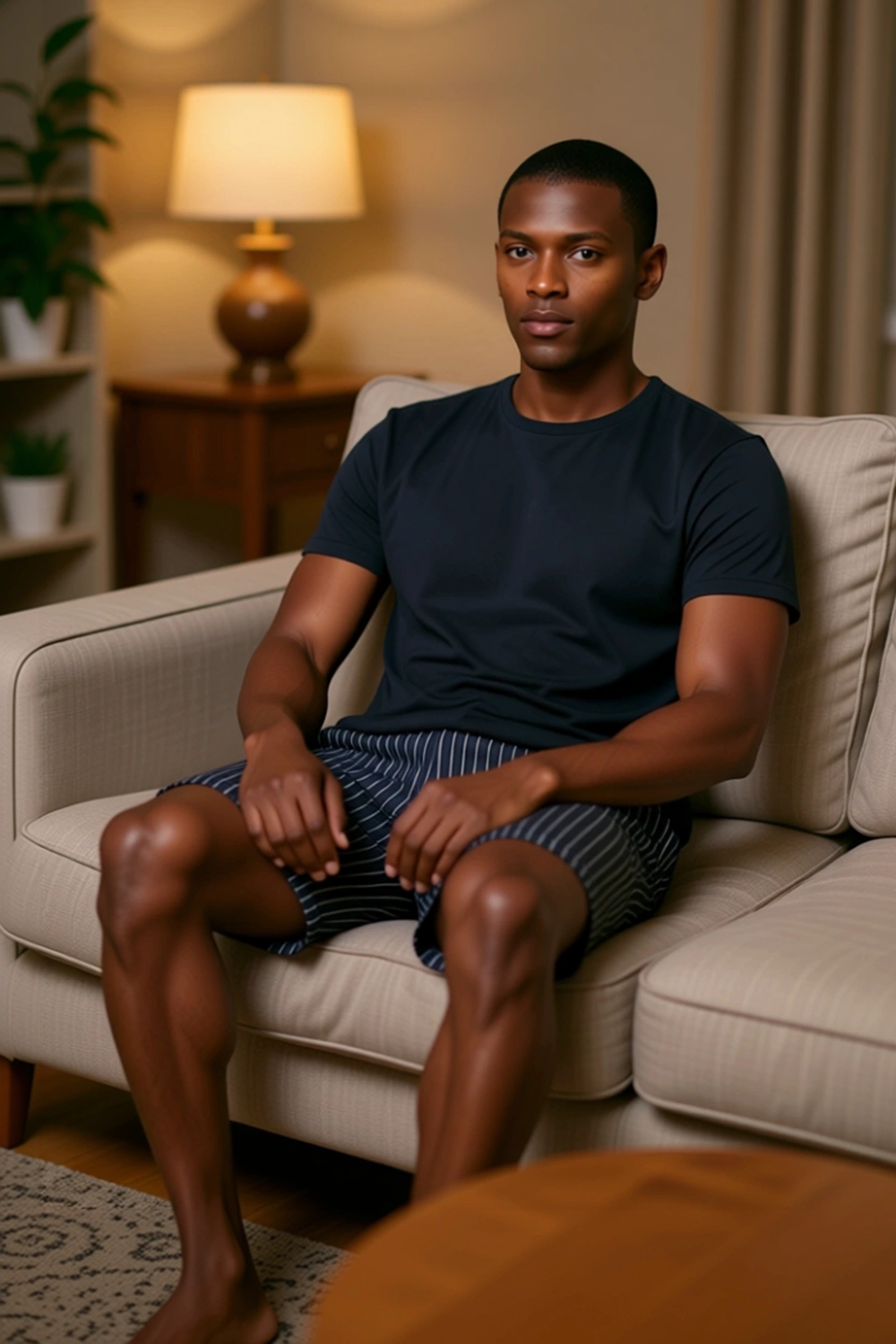 Erkek Çizgili Pijama Takımı Regular Fit Bisiklet Yaka Fonksiyonel Dayanıklı Kaliteli Rahat