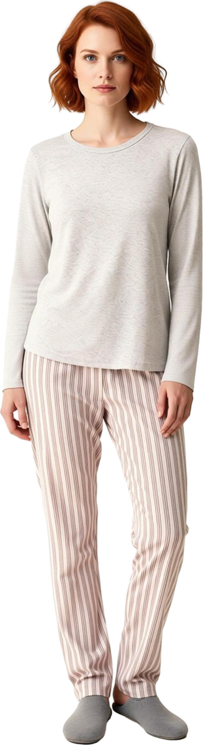 Kadın Çizgili Konforlu Pijama Takımı Fonksiyonel Dayanıklı Kaliteli Estetik Premium Modern