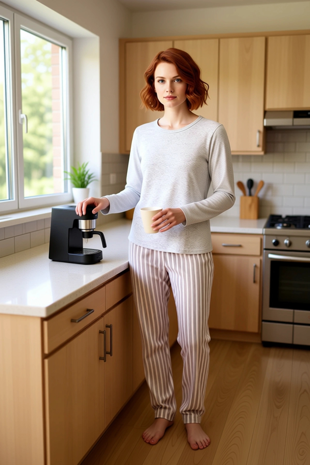 Kadın Çizgili Konforlu Pijama Takımı Fonksiyonel Dayanıklı Kaliteli Estetik Premium Modern
