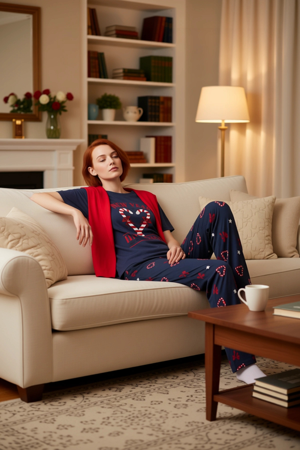 Kadın Kışlık Kalpli Pijama Takımı Fonksiyonel Dayanıklı Kaliteli Konforlu Estetik Premium Şık