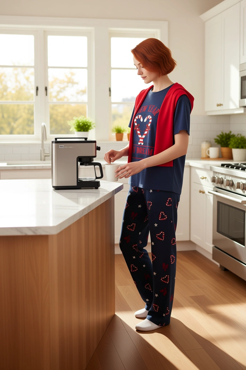 Kadın Kışlık Kalpli Pijama Takımı Fonksiyonel Dayanıklı Kaliteli Konforlu Estetik Premium Şık