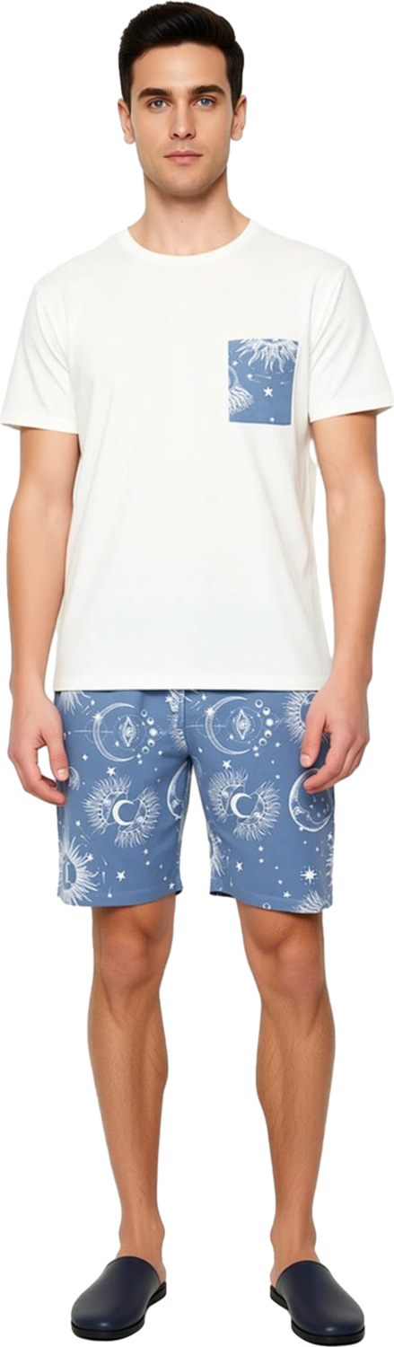 Erkek Uzay Temalı Pamuklu Pijama Seti Fonksiyonel Dayanıklı Kaliteli Konforlu Estetik Spor