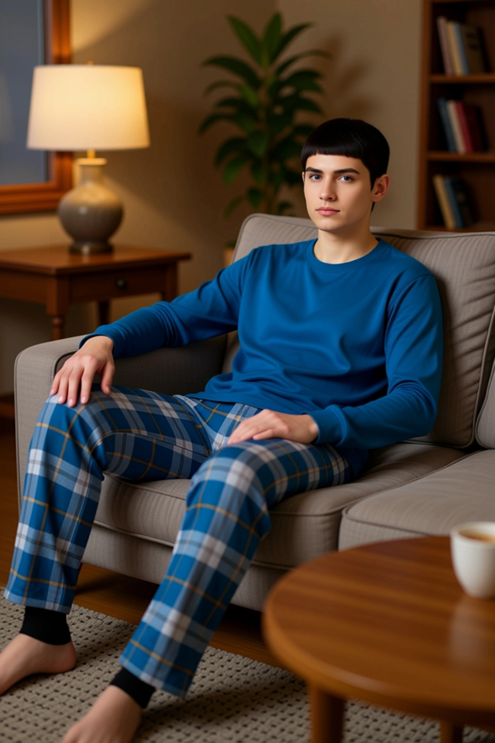 Erkek Ekose Desenli Uzun Kollu Pijama Takımı Fonksiyonel Dayanıklı Kaliteli Konforlu Rahat
