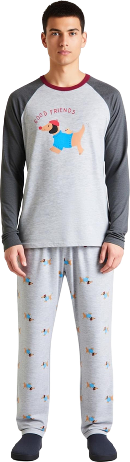 Kadın Köpek Desenli Bisiklet Yaka Reglan Kol Pijama Takımı Fonksiyonel Dayanıklı Kaliteli Şık