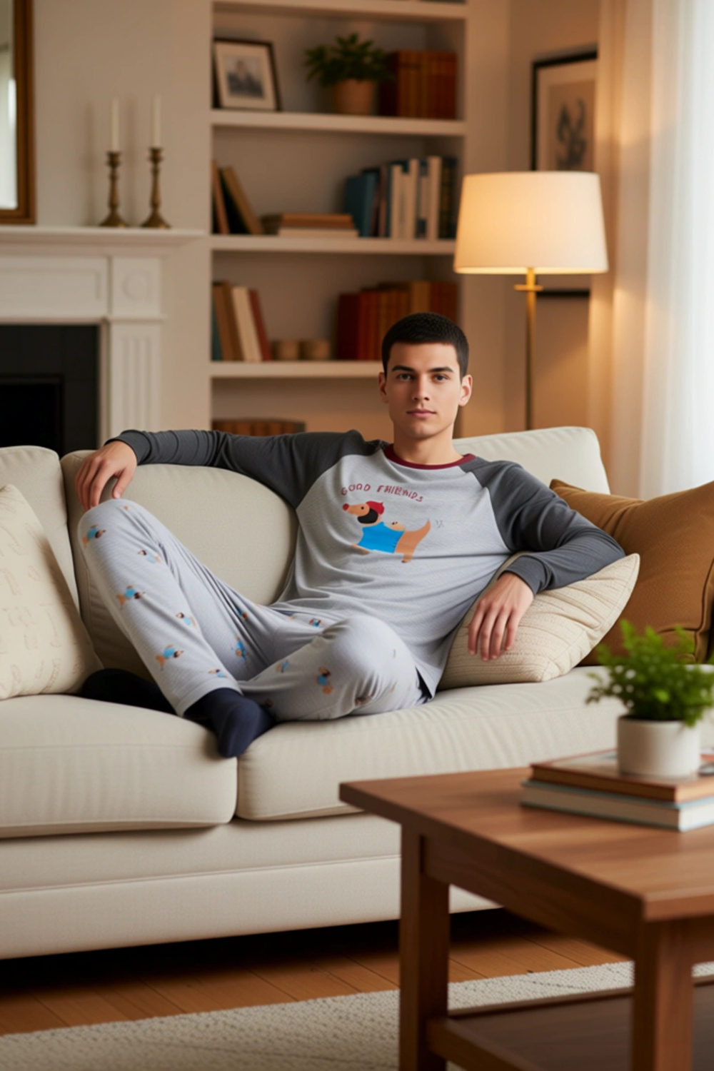 Kadın Köpek Desenli Bisiklet Yaka Reglan Kol Pijama Takımı Fonksiyonel Dayanıklı Kaliteli Şık
