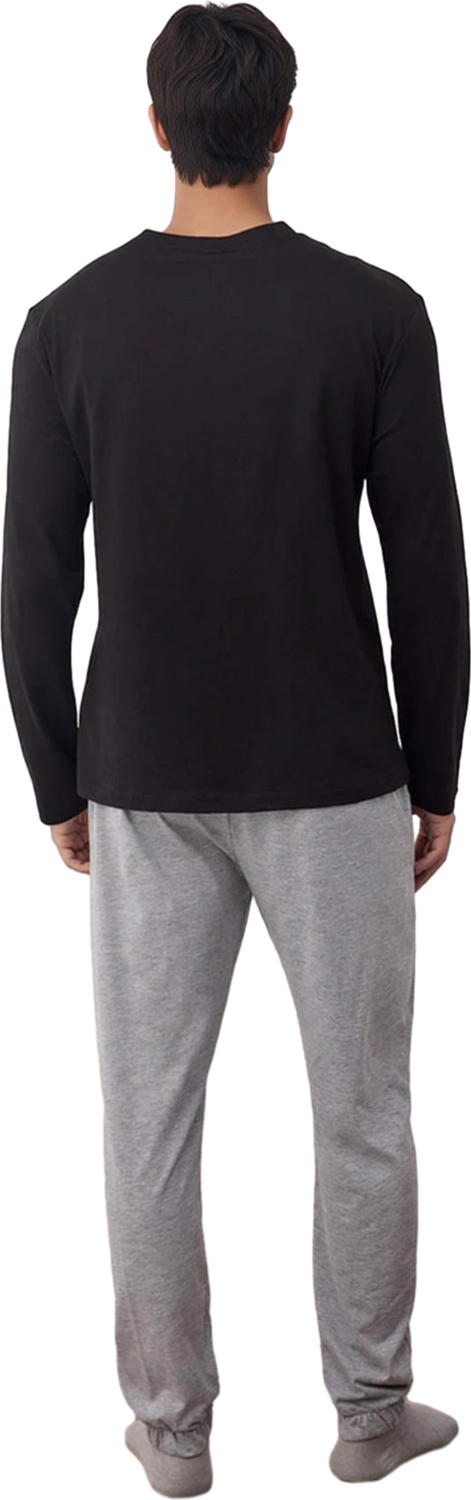 Erkek Slogan Baskılı Regular Fit Uzun Kollu Pijama Takımı Fonksiyonel Dayanıklı Kaliteli Şık
