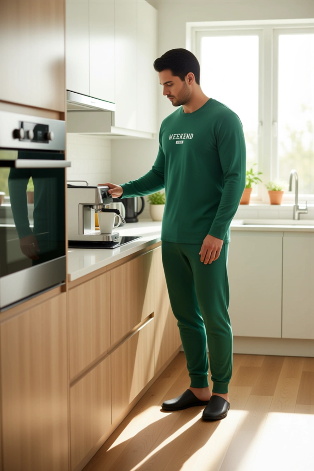 Cool Slogan Baskılı Erkek Uzun Kollu Pijama Takımı Fonksiyonel Dayanıklı Kaliteli Konforlu