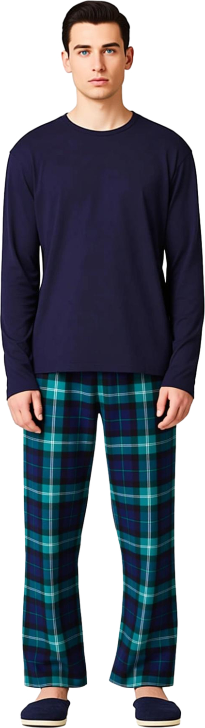 Erkek Kışlık Ekose Desenli Pijama Takımı Uzun Kollu Fonksiyonel Dayanıklı Kaliteli Estetik