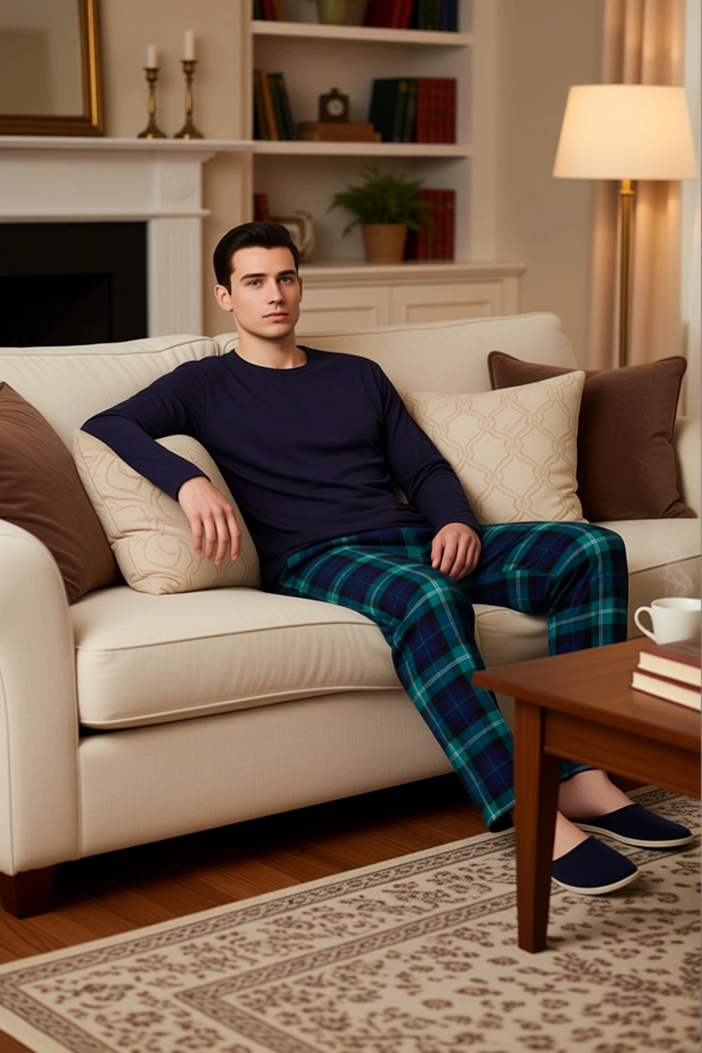 Erkek Kışlık Ekose Desenli Pijama Takımı Uzun Kollu Fonksiyonel Dayanıklı Kaliteli Estetik