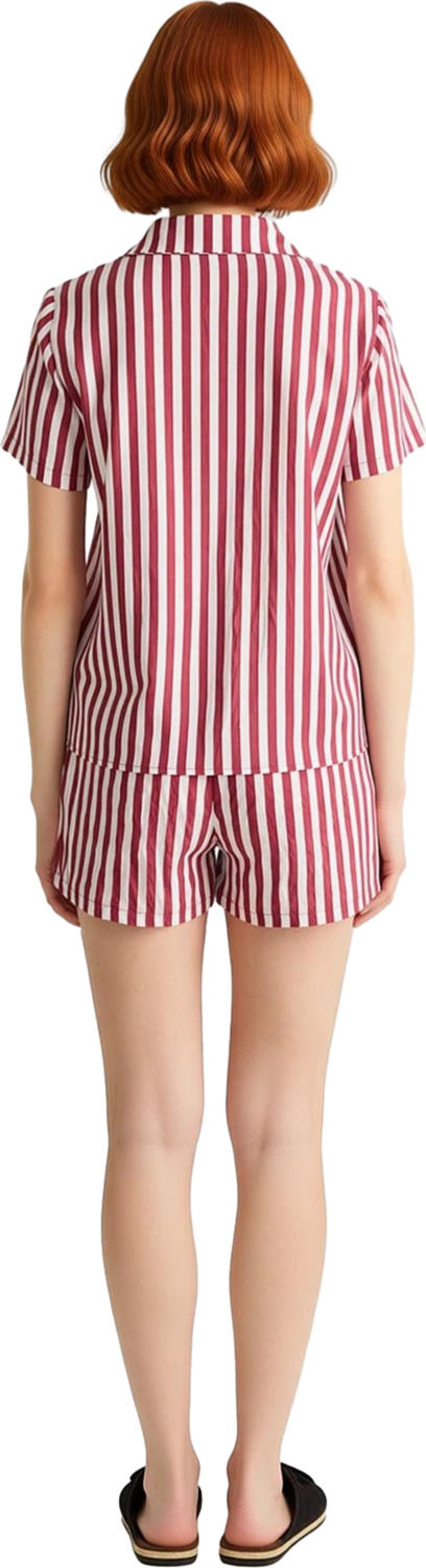 Kadın Çizgili Viskoz Polyester Pijama Takımı Fonksiyonel Dayanıklı Kaliteli Konforlu Rahat