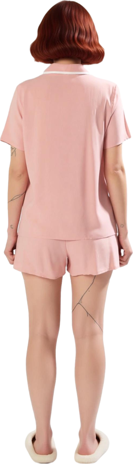 Kadın Viskon Gömlek Şortlu Pijama Takımı Şık Ev Giyimi Fonksiyonel Dayanıklı Kaliteli Spor