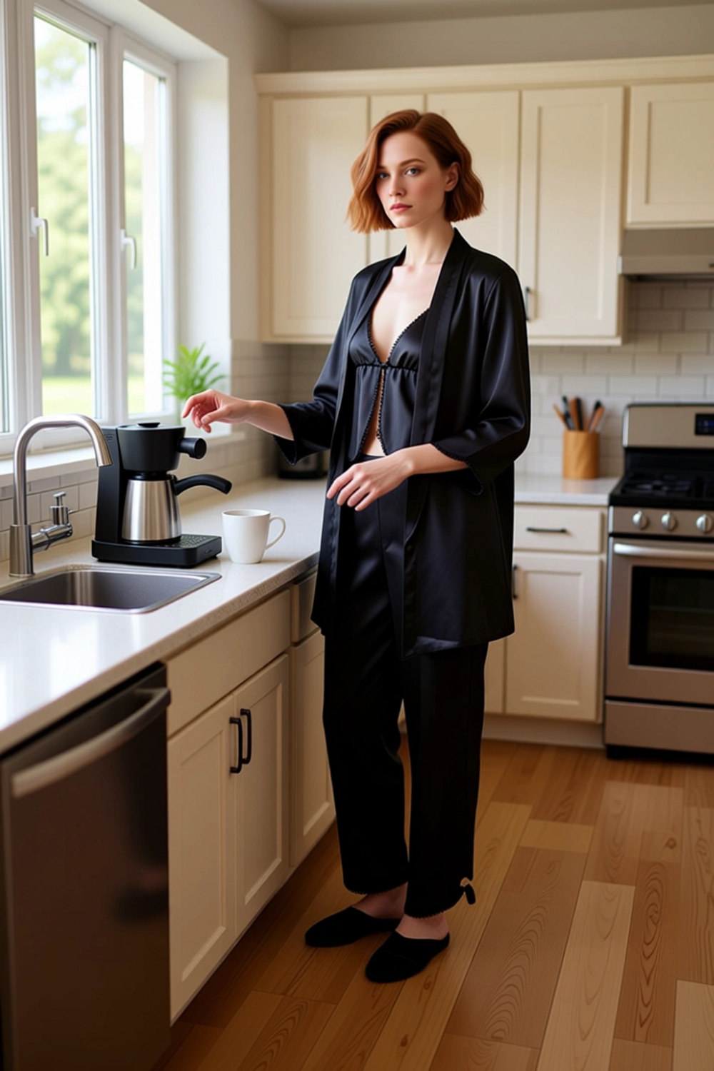 Kadın Saten Loungewear Seti Sabahlık ve Pijama Takımı Fonksiyonel Dayanıklı Kaliteli Rahat