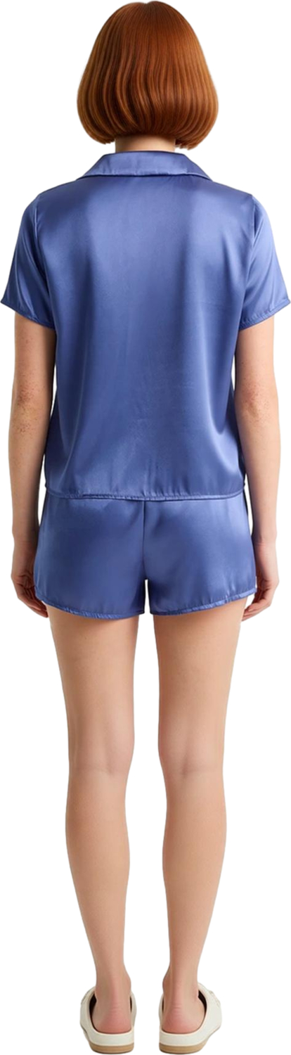 Yazlık Saten Pijama Takımı Kısa Kol Çilek Desenli Rahat Kalıp Uzun Ömürlü Yüksek Kalite