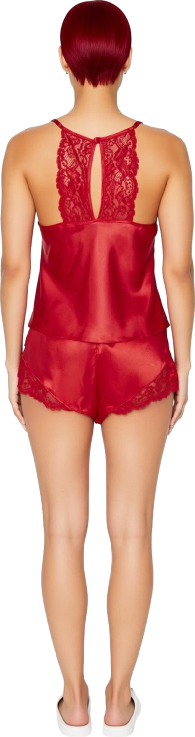 Rahat Saten Pijama Takımı Dantelli Kolsuz Kısa Paça Yazlık Ve Şık Trend Tasarım