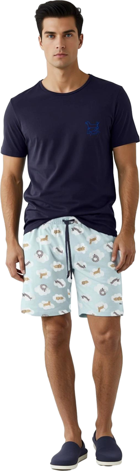Cool & Comfort Köpek Desenli Erkek Pijama Seti Fonksiyonel Dayanıklı Kaliteli Konforlu Şık