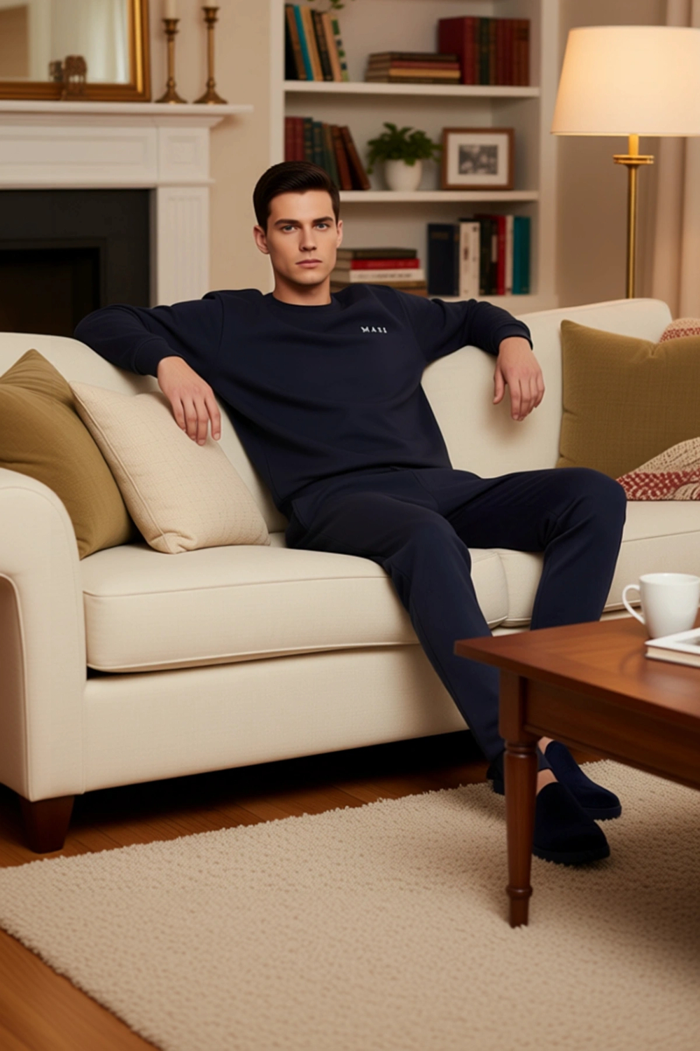 Erkek Nakışlı Sweatshirt ve Eşofman Altı Ev Giyim Takımı Fonksiyonel Dayanıklı Kaliteli Şık
