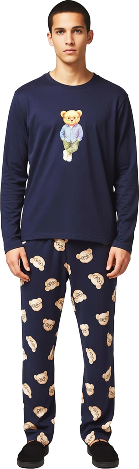 Kadın Sevimli Ayıcık Desenli Pijama Takımı Fonksiyonel Dayanıklı Kaliteli Konforlu Estetik