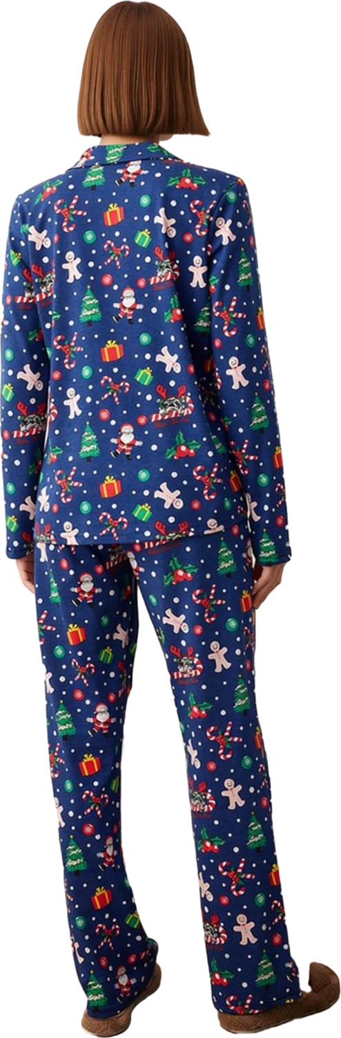 Kadın Kışlık Yılbaşı Temalı Pijama Takımı Fonksiyonel Dayanıklı Kaliteli Konforlu Estetik Şık