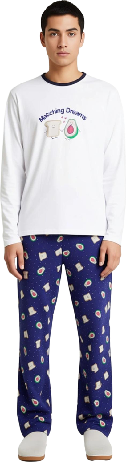 Avokado Baskılı Pamuklu Pijama Takımı Kadın Fonksiyonel Dayanıklı Kaliteli Konforlu Modern