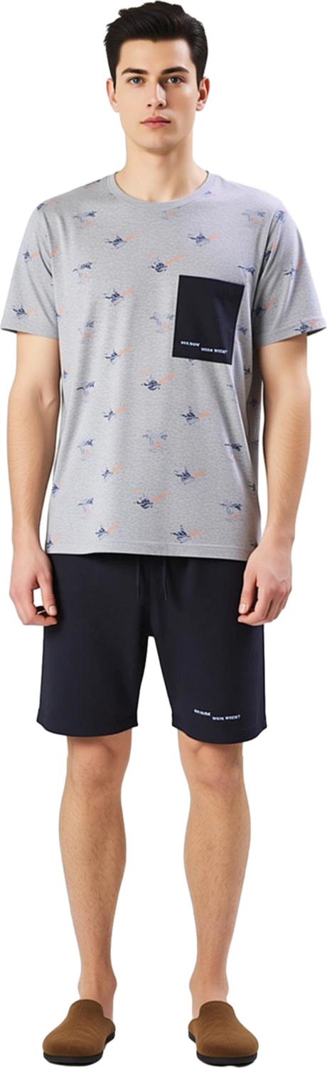 Erkek Baskılı Regular Fit Örme Pijama Takımı Yazlık Fonksiyonel Dayanıklı Kaliteli Estetik