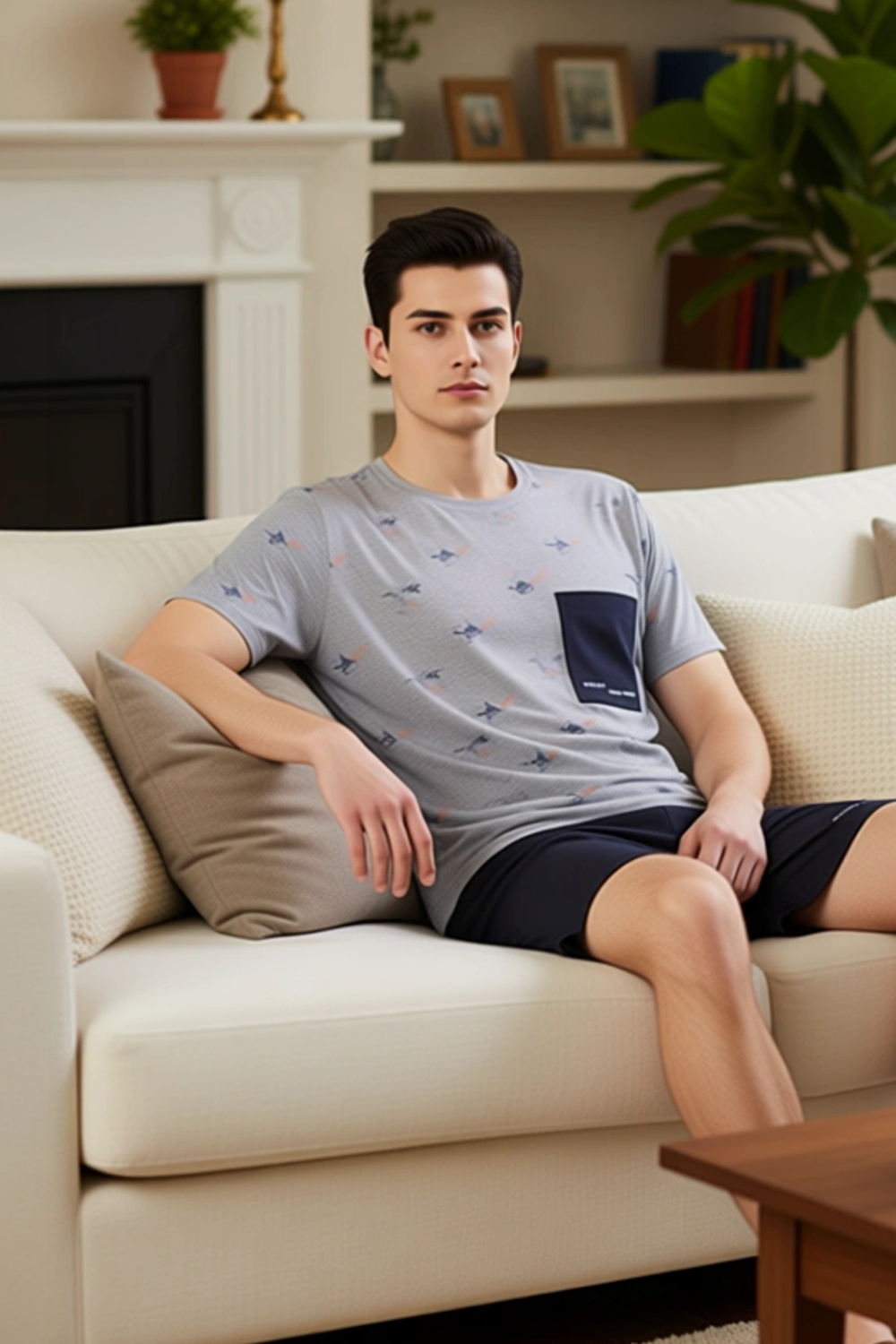 Erkek Baskılı Regular Fit Örme Pijama Takımı Yazlık Fonksiyonel Dayanıklı Kaliteli Estetik