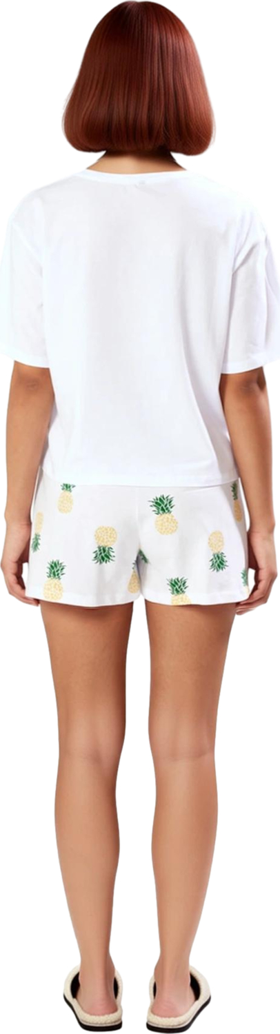Kadın Ananas Desenli Ev Giyim Pijama Takımı Fonksiyonel Dayanıklı Kaliteli Konforlu Modern