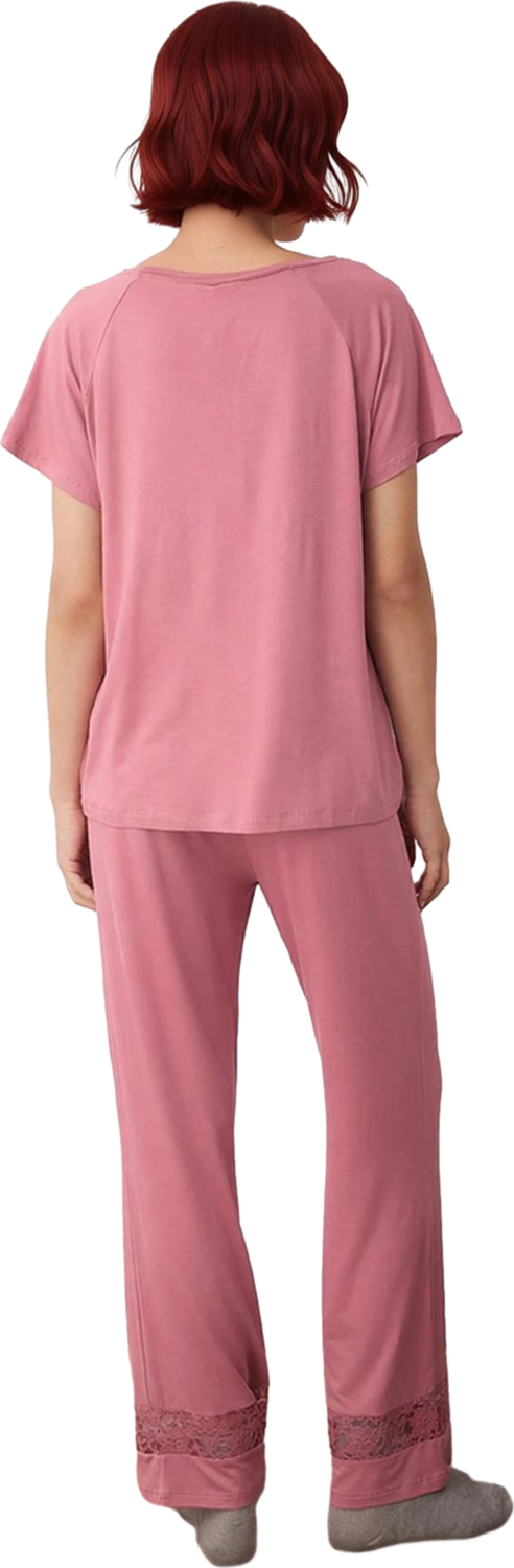 Kadın Viskon Örme Pijama Takımı Dantel Detaylı Fonksiyonel Dayanıklı Kaliteli Konforlu Şık