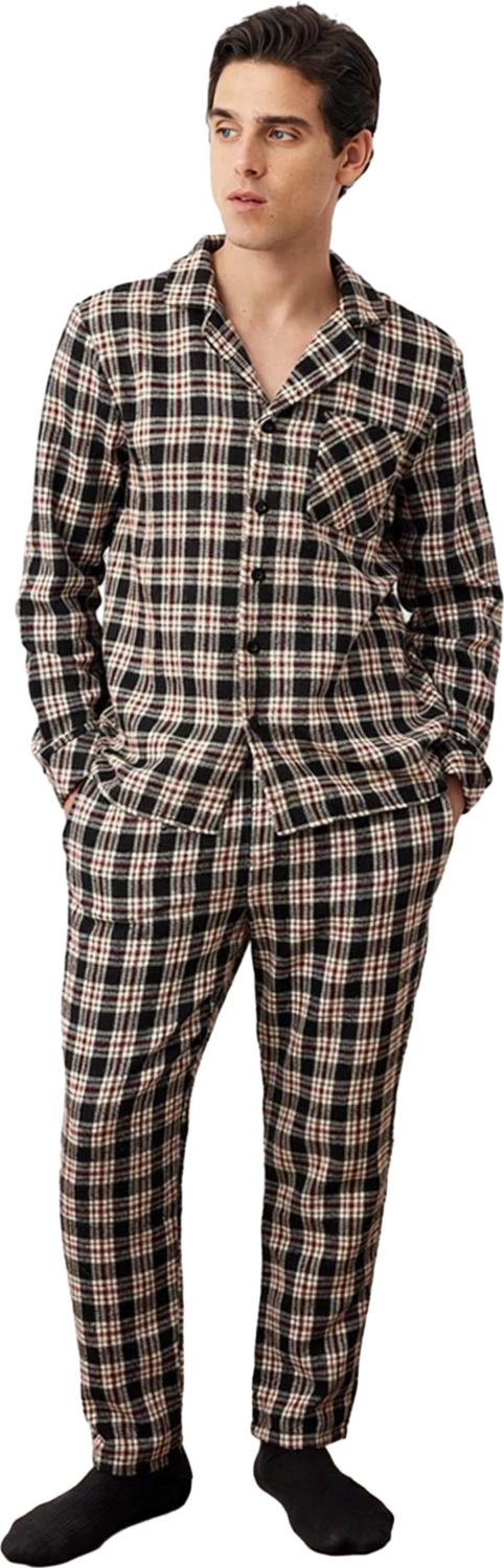 Erkek Flanel Ekose Pijama Gömlek ve Pantolon Seti Fonksiyonel Dayanıklı Kaliteli Konforlu Şık