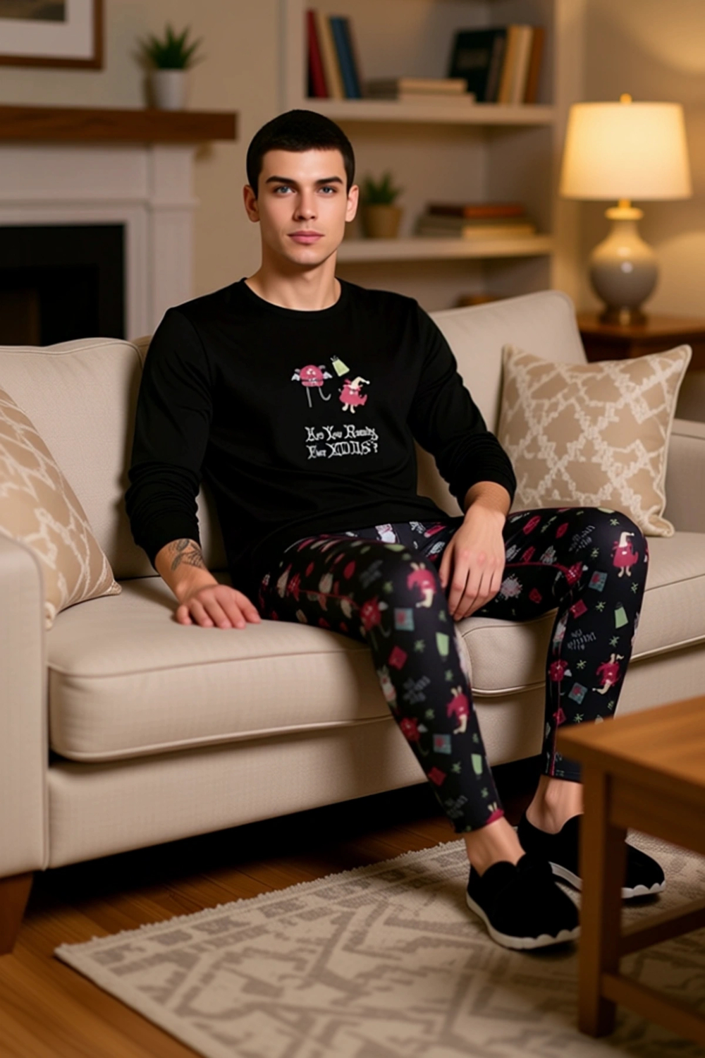 Kadın Yılbaşı Temalı Regular Fit Pijama Takımı Fonksiyonel Dayanıklı Kaliteli Konforlu Şık