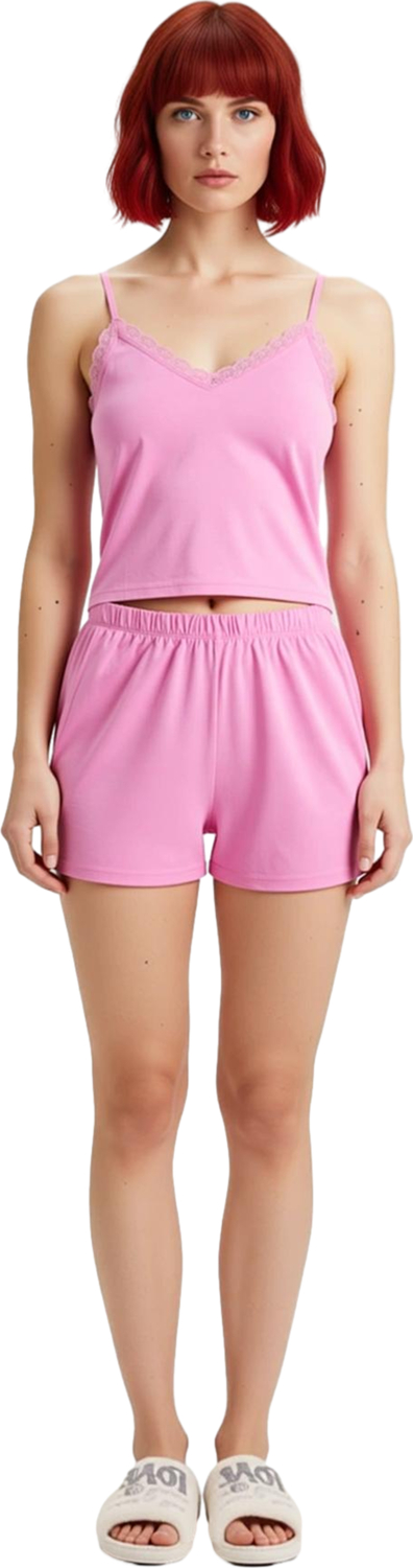 Kadın Viskon Dantelli İnce Askılı Şortlu Pijama Takımı Fonksiyonel Dayanıklı Kaliteli Spor