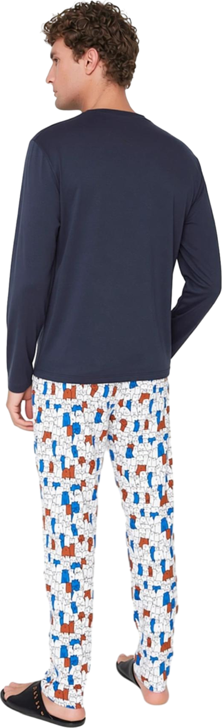 Kadın Sevimli Baskılı Uzun Kollu Pamuklu Pijama Takımı Fonksiyonel Dayanıklı Kaliteli Spor