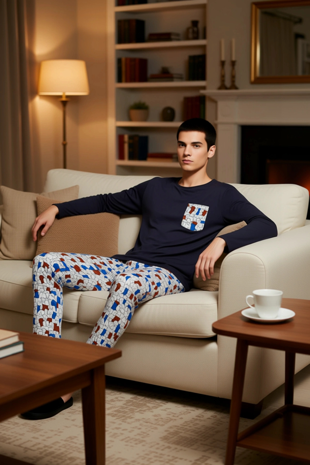 Kadın Sevimli Baskılı Uzun Kollu Pamuklu Pijama Takımı Fonksiyonel Dayanıklı Kaliteli Spor