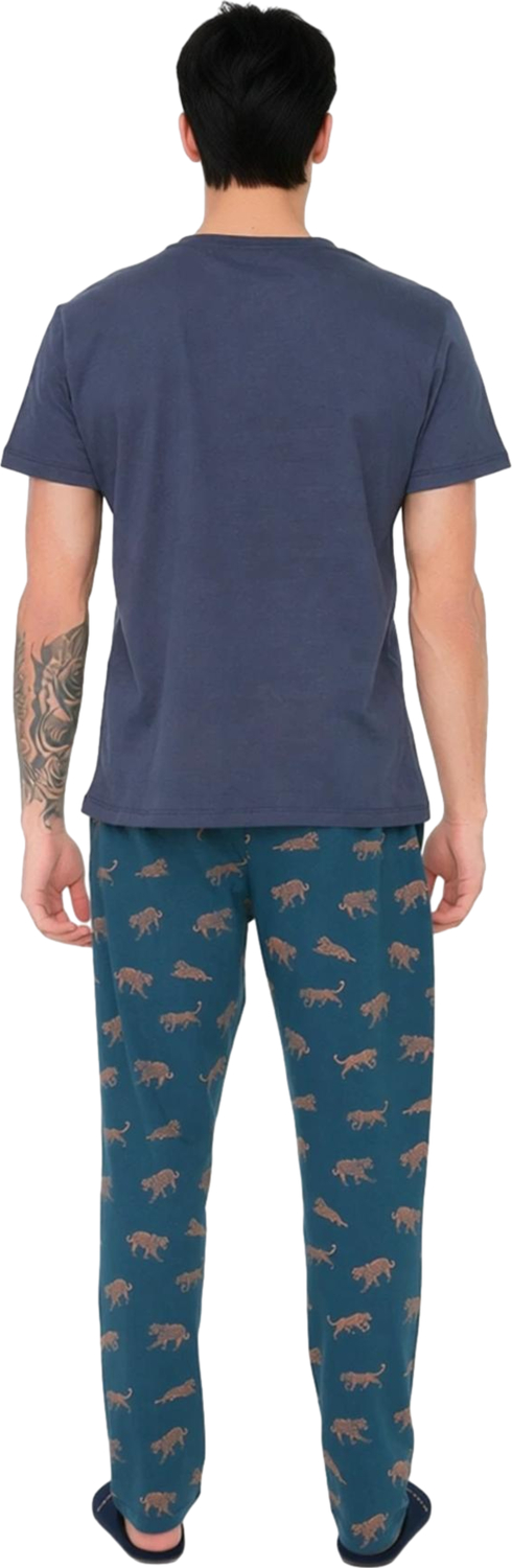 Erkek Baskılı Pamuklu Pijama Takımı Animal Desen Fonksiyonel Dayanıklı Kaliteli Konforlu Şık