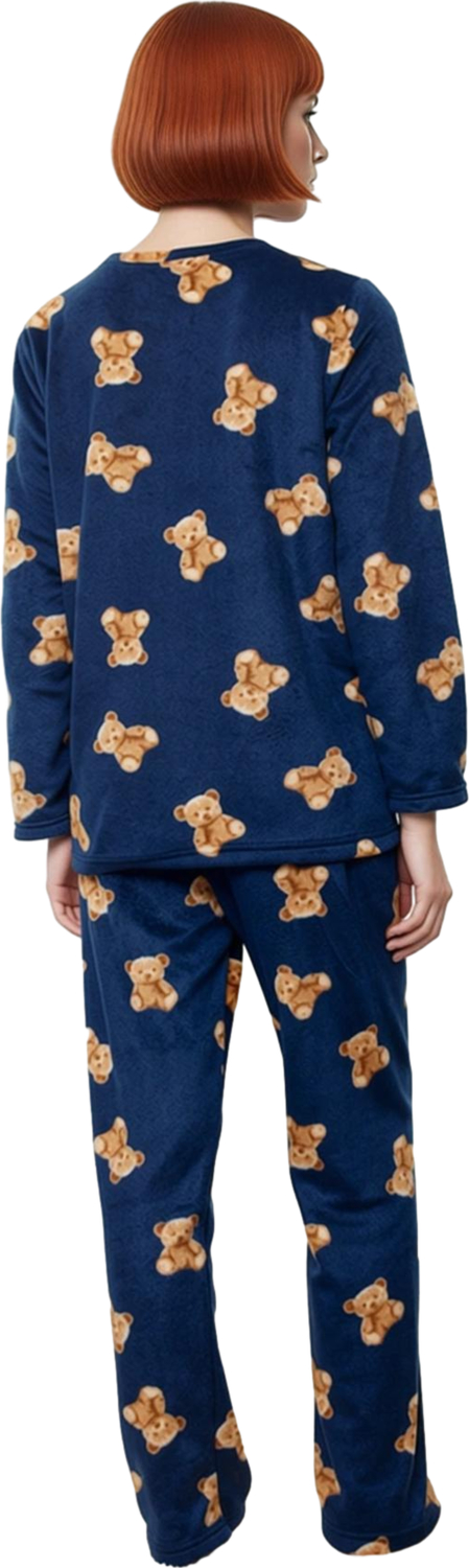 Kadın Ayıcık Desenli Polar Pijama Takımı Fonksiyonel Dayanıklı Kaliteli Konforlu Estetik Şık